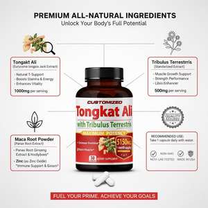 Pó de Extrato de Raiz de <span class=keywords><strong>Tongkat</strong></span> <span class=keywords><strong>Ali</strong></span> e Cápsulas Complexas de Origem CN, Suplemento Herbal para Adultos, Melhora a Imunidade, 500mg, Grau Alimentício - Product Image 5