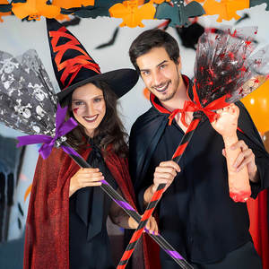 Venta caliente Halloween <span class=keywords><strong>escoba</strong></span> de bruja extraíble luz LED voladora <span class=keywords><strong>escoba</strong></span> de malla luminosa para decoración de fiesta - Product Image 3