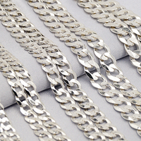 Chaîne cubaine en argent sterling 925 véritable, vente en gros, collier à maillons fins très prisé