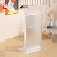 Pupitre acrylique d'éclairage Led transparent chaire acrylique plate-forme podium chaire d'église avec Logo