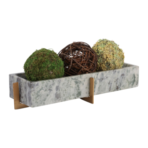 Vassoio moderno in marmo con dettagli in metallo per gioielli o come vassoio decorativo per il bagno - Product Image 2