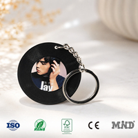 Llavero NFC ABS Personalizado con Mini CD, Programable para Reproducir Música con un Toque, Anillo de Llavero con Foto Personalizada para Regalos de Merchandising para Fans