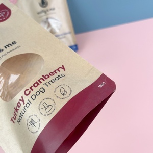 Emballage alimentaire écologique recyclable, sachet debout personnalisé, différentes tailles, friandises pour chiens lyophilisées, sachet en mylar pour collations avec fermeture éclair - Product Image 3
