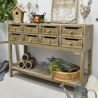 Meuble d'entrée/hôtel/appartement INNOVAHOME, panneau décoratif, style farmhouse, durable, en bois vintage, 8 tiroirs, étagères antiques