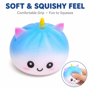 Jouet Squishy Licorne Chat Mignon à Remontée Lente, Balle Anti-Stress Kawaii, Jouet de Décompression Fidget pour Enfants et Adultes - Product Image 2