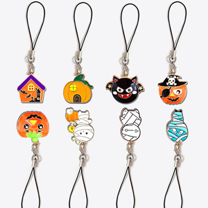 Thiết Kế Mới Điện Thoại Charms Keychain Tùy Chỉnh Phim Hoạt Hình Halloween Ma Kim Loại Men <span class=keywords><strong>Key</strong></span> Charms Đối Với Trang Trí - Product Image 2