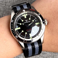 Montre de sport de plein air Tandorio NH35 PT5000 Auto 200M étanche dôme saphir bracelet en nylon