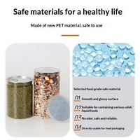 Pot en plastique PET cylindrique avec couvercle en aluminium à ouverture facile pour sucre, biscuits, thé parfumé, bonbons, noix, aliments pour animaux, sucettes, snacks