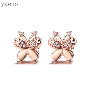 Pendientes de tuerca de mariposa bonitos de plata 925 pura, pendientes exóticos hechos a mano, joyería para niñas - Product Image 3