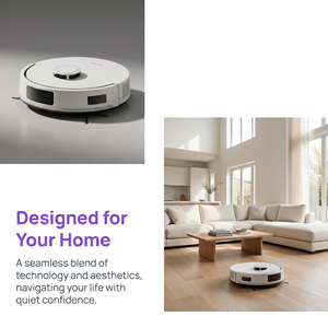 Robot aspirateur intelligent avec fonction de nettoyage humide et sec, filtre HEPA, faible niveau sonore pour sols durs et tapis - Product Image 4