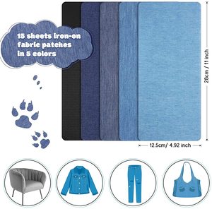 데님 패치 DIY 다리미 온 데님 팔꿈치 패치 수리 바지 진 의류 바지 배지 의류 재봉 직물 - Product Image 5