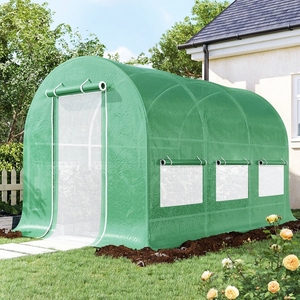 Serre de jardin de grande taille, robuste, 12x6,6x6,6 pieds, en aluminium, écologique, facile à assembler, pour les plantes <span class=keywords><strong>d</strong></span>'<span class=keywords><strong>hiver</strong></span> en extérieur - Product Image 4