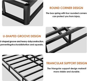 Base de Cama Clásica con Somier de 7 Pulgadas, Estructura Metálica Resistente, Cubierta de Tela, Diseño Ergonómico Silencioso, Fácil de Montar - Product Image 6