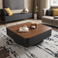 Table basse en bois massif de style vintage moderne de luxe 2026 pour appartements, salons, petite table noire