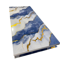 Panneau mural en PVC marbré doré, imperméable, avec revêtement UV, pour la décoration murale de l'hôtel, du salon ou comme fond de mur.