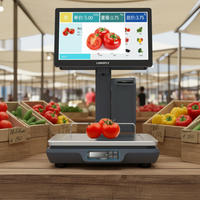 LongFly Android OIML Hardware Punto Venta Registro POS Pantalla táctil Caja registradora con báscula AI Báscula de pesaje