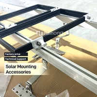 Kit Rel Pemasangan Panel Surya Aluminium Hitam, Klem Ujung yang Dapat Disesuaikan, Desain Tahan Lama dan Menarik untuk Sistem PV Atap
