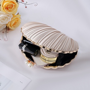 Nuevo Bolso de Noche Transfronterizo Tipo Concha Plisado con Correa de Cadena para Mujer, Forro de Seda Satinado, Bolso para Fiesta y Vestido Cheongsam - Product Image 4