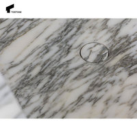 Tostone Arabescato Blanc Marbre Ovale Autoportant Baignoire En Pierre Naturelle pour Maison Villa Luxe Baignoire Salle De Bains Décoration