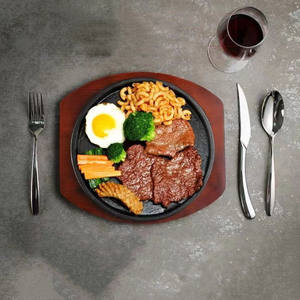 Горячая распродажа, сковорода для жарки, стейк из чугуна с деревянной основой - Product Image 6