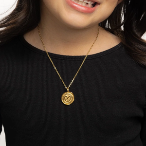 Inspire gioielli in acciaio inox timbro cuore collana ragazze design minimalista oro placcato 18k all'ingrosso nome personalizzato - Product Image 3