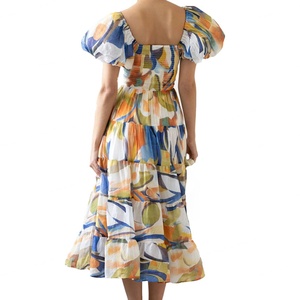 Vestidos OEM Personalizados con MOQ Bajo, Vestidos de Mujer de Alta Gama con Corte en A, Volantes y Fruncidos, Elegantes Vestidos Maxi Casuales de Verano para Mujer - Product Image 5