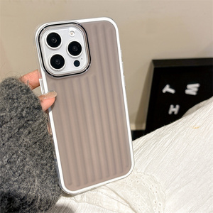 Coque de téléphone portable antichoc transparente en TPU/PVC à texture ondulée tendance pour iPhone 17 16 15 14 13 Pro Max, couleur unie - Product Image 6