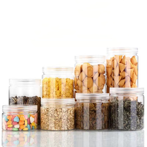 50ml 4 oz 4oz 8 oz Empty Black Clear Pet Plastic Food Grade Candy Cookie Container Jar in Bulk Plastic Jar with Lid