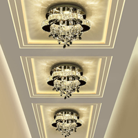 Lustre moderne de luxe en forme de fleur de cristal, LED, contrôle par application, intensité réglable, plafonnier encastré, éclairage domestique pour salon