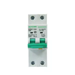 CE Certificates Suntree Residual Current RCBO 2 Pole AC electronics miniature Circuit Breaker Device 6A-100A