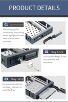 Unestech ST2510 Porte en aluminium Sata Hot Swap 2.5 pouces Ordinateur Fente de disquette Hdd Mobile Rack