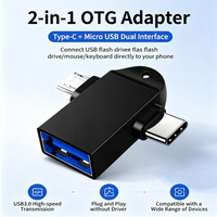 Adaptador OTG 2 en 1 USB 3.0 5Gbps USB C Micro USB, Convertidor de Interfaz Dual, Plug and Play para Teléfono, Tableta, Cámara y Laptop Samsung Android