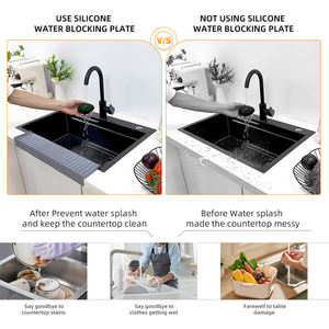 แผ่นกันน้ำกระเด็นซิลิโคนสำหรับอ่างล้างจาน ปรับระดับได้ ป้องกันขอบอ่างล้างจาน - Product Image 5
