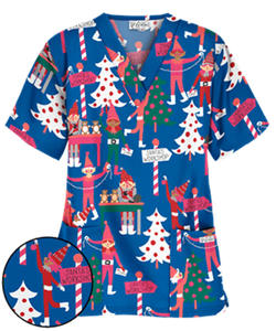 Conjunto de uniforme de Hospital para enfermera, estampado navideño, promoción de vacaciones - Product Image 6