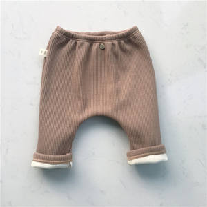 Haute qualité Stretch 100% coton enfants pantalons côtelés pantalons <span class=keywords><strong>marron</strong></span> garçons bébé filles hiver polaire <span class=keywords><strong>Legging</strong></span> - Product Image 3