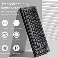 Ensemble de touches de clavier transparentes, style minimaliste, touches translucides, type Jelly, pour profil Cherry, pour clavier MX Switch