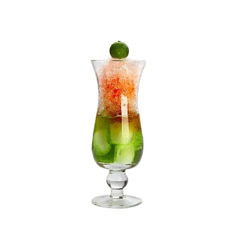 Custom Color Logo Classic 450ml Stemmed Highball Glass Cup Drinking Glass For Beverage Juice Cocktail
