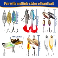 24 pièces de leurres de pêche pour cadeaux de Noël, Isca, leurres artificiels, spinner bait, minnow, popper, VIB, spoon, pencil lure pour la pêche au black-bass et à la truite