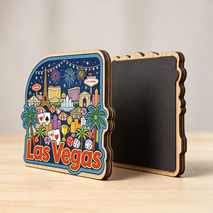 Imán de Madera para Refrigerador con Diseño de Palmera de Casino de Las Vegas, Recuerdo de Viaje con Impresión del Monumento de la Ciudad de Nevada, Decoración para Refrigerador, Regalo de Madera - Product Image 3