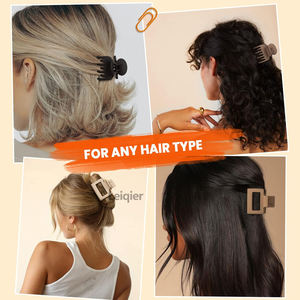 Logo personnalisé pinces à <span class=keywords><strong>cheveux</strong></span> rectangulaires à double rangée de griffes pour femmes/filles style <span class=keywords><strong>brosse</strong></span> à <span class=keywords><strong>cheveux</strong></span> en plastique mat antidérapant pour <span class=keywords><strong>cheveux</strong></span> <span class=keywords><strong>fins</strong></span>/moyennement <span class=keywords><strong>fins</strong></span> - Product Image 5