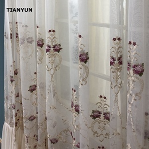 Décoration d'intérieur, rideau en voile semi-transparent <span class=keywords><strong>à</strong></span> fleurs brodées tissées pour la maison - Product Image 5
