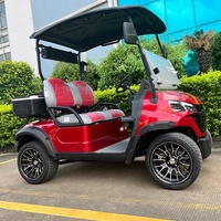 Voiturette de golf électrique professionnelle personnalisée avec logo couleur, 2 places, alimentée par batterie au lithium, 4 roues, pour complexe hôtelier et communauté