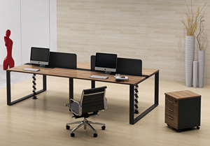 Meuble de bureau en forme de L de conception moderne, table de secrétaire en MFC E1 - Product Image 4