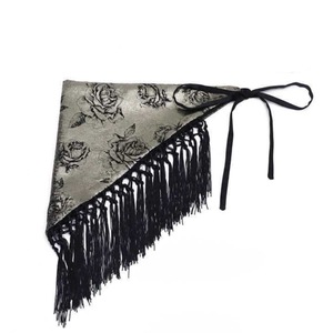 Cinturón Triangular con Flecos y Estampado de Rosas para Mujer, Estilo Vintage, Poliéster, Impresión por Transferencia de Calor, 4.5cm de Ancho, Decorativo, Nuevo - Product Image 4