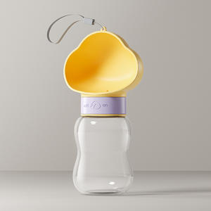 2合1实心图案宠物伴侣杯步行分配器便携式塑料狗水瓶，带食物容器，用于旅行 - Product Image 6