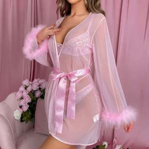 H3865 Lencería Sexy de Encaje de Alta Calidad al por Mayor, Estilo Club Nocturno, Uniforme Seductor de 3 Piezas para Mujer - Product Image 3