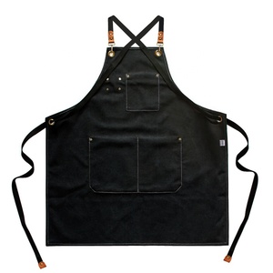 Vente en gros <span class=keywords><strong>Tablier</strong></span> de <span class=keywords><strong>cuisine</strong></span> de chef imperméable 100% coton avec logo personnalisé poches Tabliers professionnels en toile pour <span class=keywords><strong>homme</strong></span> et femme - Product Image 5