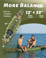 ITAOSTAR Adventure 12'x35"x6" Nouvelle planche à pagaie gonflable avec siège de kayak, planche à pagaie debout, planche à pagaie de surf