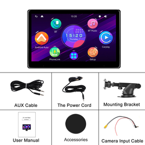 Podofo Portable 10.1 pouces IPS écran Auto Radio lecteur d'écran intelligent sans fil Carplay/<span class=keywords><strong>Android</strong></span> Auto/WiFi/<span class=keywords><strong>YouTube</strong></span>/BT/FM Autoradio - Product Image 6