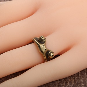 Anello Creativo con Rana Dorata in Stile <span class=keywords><strong>Etnico</strong></span>, Replica in Bronzo, Portafortuna Personalizzato - Product Image 6